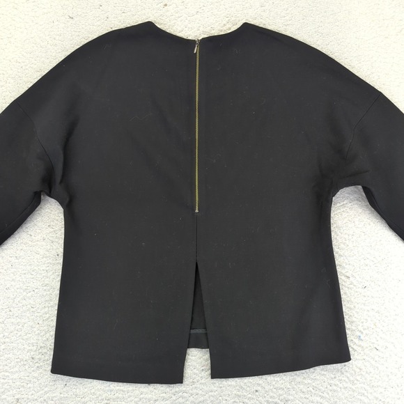 Aritzia T Babaton Black Mock Neck 3/4 Sleeve Split Back Top Women's Size Small - Picture 9 of 9